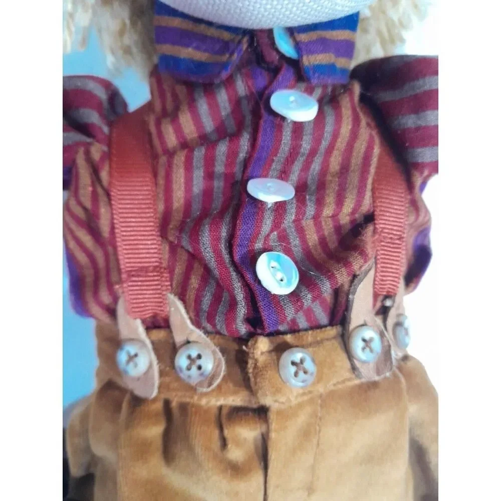 Vintage Cloth Boy Doll, Freckles, Blond, 18 Inch